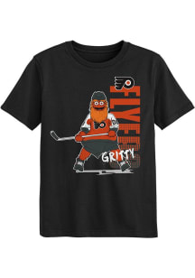 Gritty  Outer Stuff Philadelphia Flyers Boys Black Tag It Short Sleeve T-Shirt