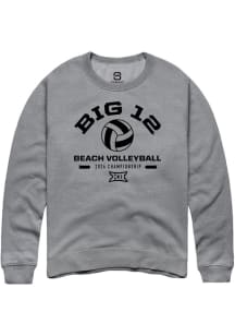 Summit Sportswear Big 12 Mens Graphite 2026 Beach Volleyball Championship Long Sleeve Crew Sweatsh..