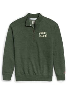 George Mason University Mens Green Arched Team Name Long Sleeve Qtr Zip Pullover