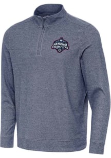 Antigua UConn Huskies Mens Navy Blue 2025 Womens National Champions Subtle Long Sleeve Qtr Zip Pul..