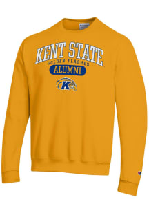 Champion Kent State Golden Flashes Mens Gold Pill Box Alumni Powerblend Long Sleeve Crew Sweatshir..
