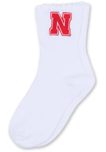 Nebraska Cornhuskers Lettuce Hem Youth Quarter Socks