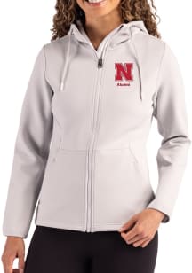 Cutter and Buck Nebraska Cornhuskers Womens Grey Alumni Epic Comfort Full Zip Light Weight Jacket