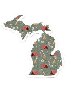 Michigan Camping State Shape Stickers - Green