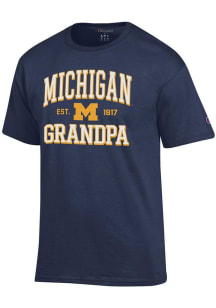 Champion Michigan Wolverines Navy Blue Est. Date Grandpa Jersey Short Sleeve T Shirt