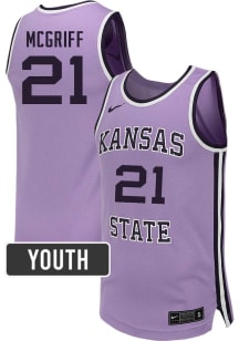 Khamari McGriff  Nike K-State Wildcats Youth NIL Name And Number Lavender Basketball Jersey
