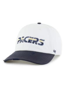 47 Indiana Pacers Hardwood Classics Worn Script Clean Up Adjustable Hat - White