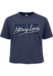 Summit Sportswear Penn State Nittany Lions Womens Navy Blue Pigment Dyed Short Sleeve T-Shirt