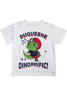 Vive La Fete Duquesne Dukes Toddler White Dino-Riffic Short Sleeve T-Shirt