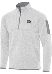 Antigua Drexel Dragons Mens Grey Fortune Long Sleeve Qtr Zip Pullover