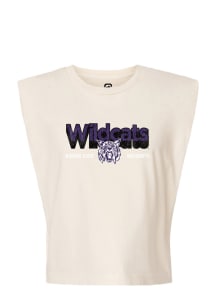 K-State Wildcats Womens Cream Shadow Tank Top