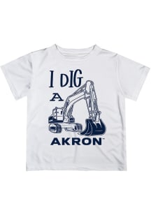 Vive La Fete Akron Zips Youth White Excavator Short Sleeve T-Shirt