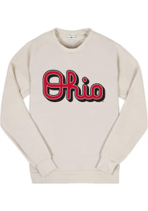 Ohio State Buckeyes Mens Oatmeal Script Ohio Long Sleeve Fashion Sweatshirt