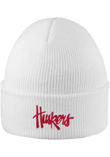 LogoFit Nebraska Cornhuskers White North Pole Mens Knit Hat