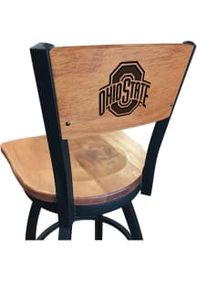 Ohio State Buckeyes Maple Seat Maple Back Swivel Pub Stool - Brown