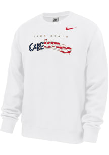 Nike Iowa State Cyclones Mens White Patriotic Script Long Sleeve Crew Sweatshirt