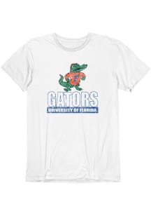 Florida Gators White Mascot Flat Name Short Sleeve Fashion T Shirt