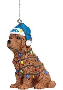 Detroit Lions Dog With Lights Ornament - Blue