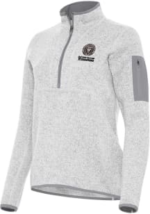 Antigua Inter Miami CF Womens Grey 2025 Cup Champions Fortune Qtr Zip