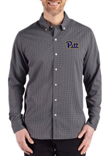 Cutter and Buck Pitt Panthers Mens Black Skyline Long Sleeve Dress Shirt