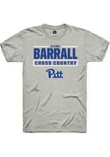 Elena Barrall Pitt Panthers Ash NIL Stacked Box Short Sleeve Player T Shirt