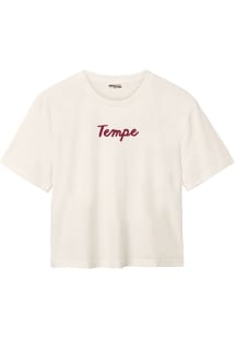 Where I’m From Tempe Womens Natural Stripe Design Short Sleeve T-Shirt