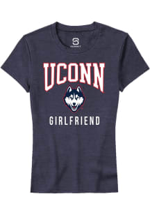 Summit Sportswear UConn Huskies Womens Navy Blue Girlfriend Short Sleeve T-Shirt