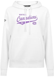 Levelwear Montreal Canadiens Womens White Adorn Glide Hooded Sweatshirt
