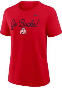 Nike Ohio State Buckeyes Womens Red Mantra Primetime Short Sleeve T-Shirt