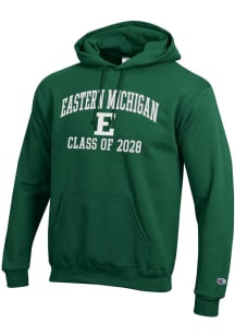 Champion Eastern Michigan Eagles Mens Green Primary Class of 2028 Powerblend Long Sleeve Hoodie