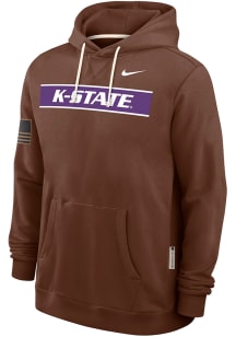 Nike K-State Wildcats Mens Brown Military Appreciation DriFit Long Sleeve Hoodie