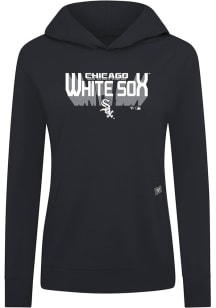 Levelwear Chicago White Sox Womens Black Relay Retro 3D Hooded Sweatshirt