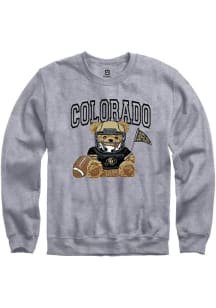 Summit Sportswear Colorado Buffaloes Womens Grey Bear Necessities Crew Sweatshirt