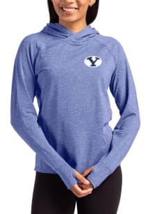 Cutter and Buck BYU Cougars Womens Blue Adapt Knit Hood Hooded Sweatshirt