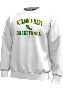 Under Armour William & Mary Tribe Mens White Basketball Icon Long Sleeve Crew Sweatshirt