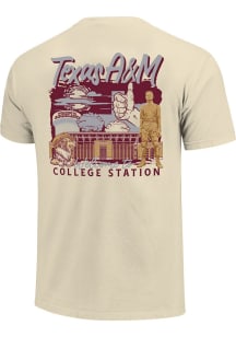 Texas A&M Aggies Ivory Hand Drawn Campus Stack Short Sleeve T Shirt