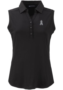 Cutter and Buck Los Angeles Angels Womens Black Mono Forge Eco Polo Shirt