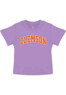 Clemson Tigers Toddler Lavender Arch Wordmark Short Sleeve T-Shirt