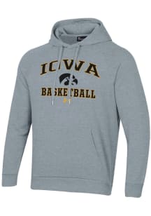 Under Armour Iowa Hawkeyes Mens Grey Basketball Rival Long Sleeve Hoodie