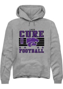 Linkon Cure K-State Wildcats Mens Grey Football NIL Striped Player Hood