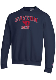 Champion Dayton Flyers Mens Navy Blue Mom Powerblend Long Sleeve Crew Sweatshirt