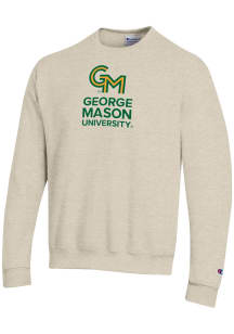 Champion George Mason University Mens Oatmeal Powerblend Long Sleeve Crew Sweatshirt