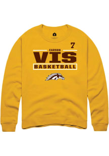 Carson Vis Western Michigan Broncos Mens Gold NIL Stacked Box Player Crew