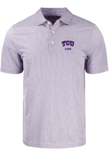 Cutter and Buck TCU Horned Frogs Mens Purple Symmetry Short Sleeve Polo