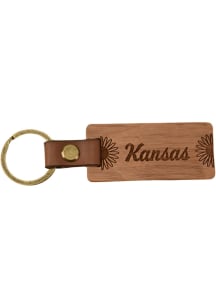 Kansas Sun Flower Keychain - Brown