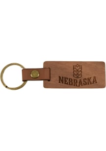 Nebraska Husker Keychain - Brown