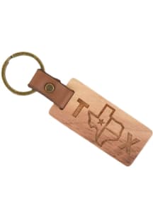 Texas State Shape Keychain - Brown
