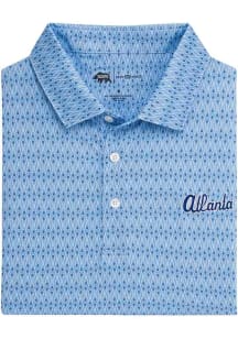Onward Reserve Atlanta Braves Mens Light Blue Retro Feather Short Sleeve Fashion Polo