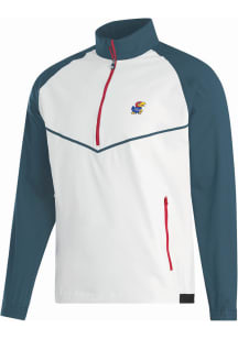 Footjoy Kansas Jayhawks Mens Blue Zephyr Windshirt Long Sleeve Qtr Zip Pullover