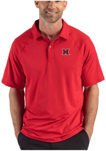 Cutter and Buck Miami RedHawks Mens Red Prospect Eco Short Sleeve Polo